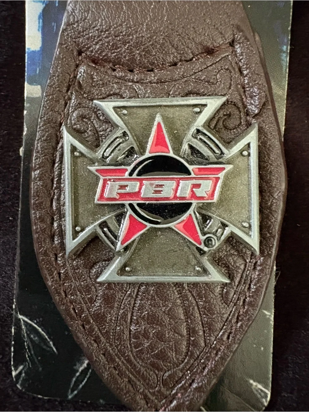 NEW OLD STOCK : Vintage 2007 PBR Logo Key Ring Pair. Leather w Metal PBR Logo